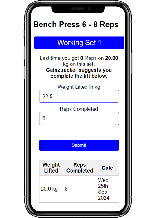 Chest Workout Tracker Gym Log